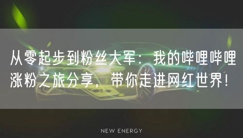 从零起步到粉丝大军：我的哔哩哔哩涨粉之旅分享，带你走进网红世界！