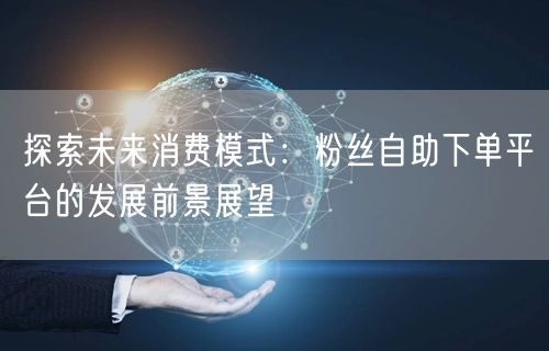 探索未来消费模式：粉丝自助下单平台的发展前景展望