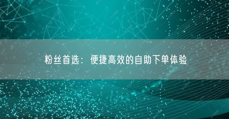 粉丝首选：便捷高效的自助下单体验