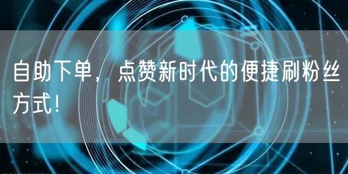 自助下单，点赞新时代的便捷刷粉丝方式！
