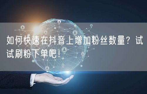 如何快速在抖音上增加粉丝数量？试试刷粉下单吧！