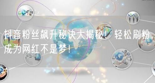 抖音粉丝飙升秘诀大揭秘！轻松刷粉，成为网红不是梦！