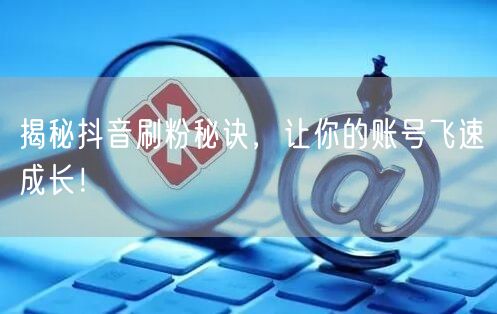 揭秘抖音刷粉秘诀，让你的账号飞速成长！