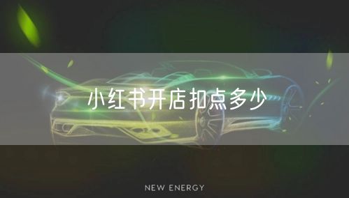 小红书开店扣点多少