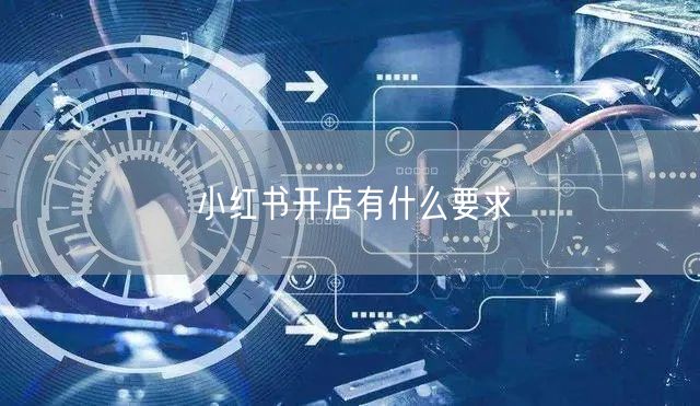 小红书开店有什么要求