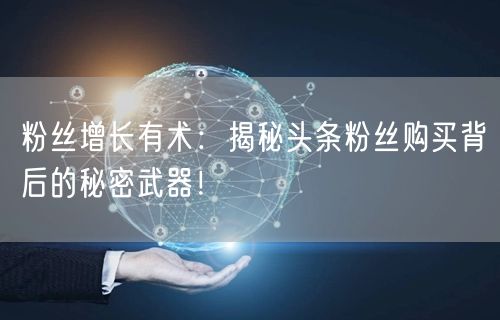 粉丝增长有术：揭秘头条粉丝购买背后的秘密武器！