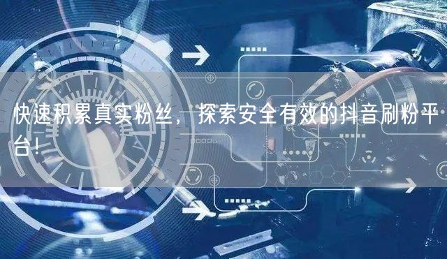 快速积累真实粉丝，探索安全有效的抖音刷粉