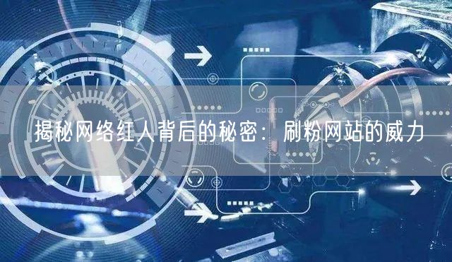 揭秘网络红人背后的秘密：刷粉网站的威力