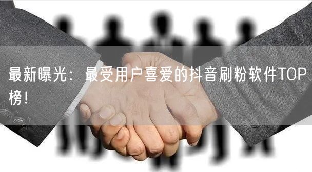 最新曝光：最受用户喜爱的抖音刷粉软件TO