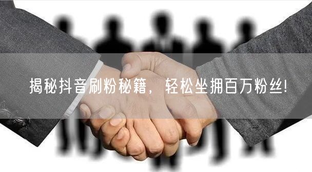 揭秘抖音刷粉秘籍,轻松坐拥百万粉丝!