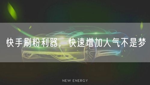 快手刷粉利器，快速增加人气不是梦